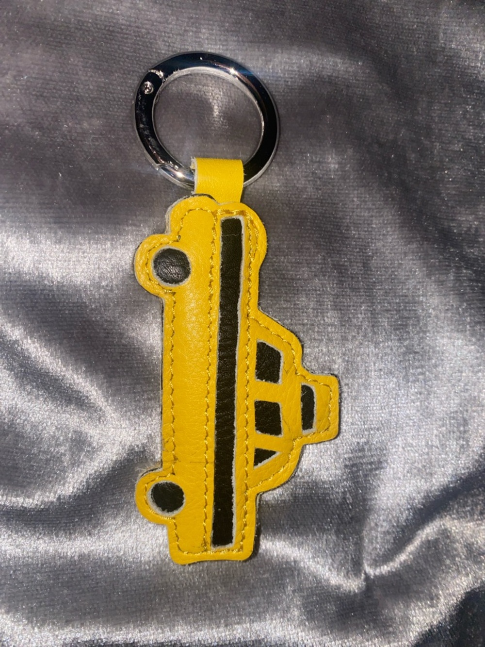 Leather Taxi Keychain bag charm